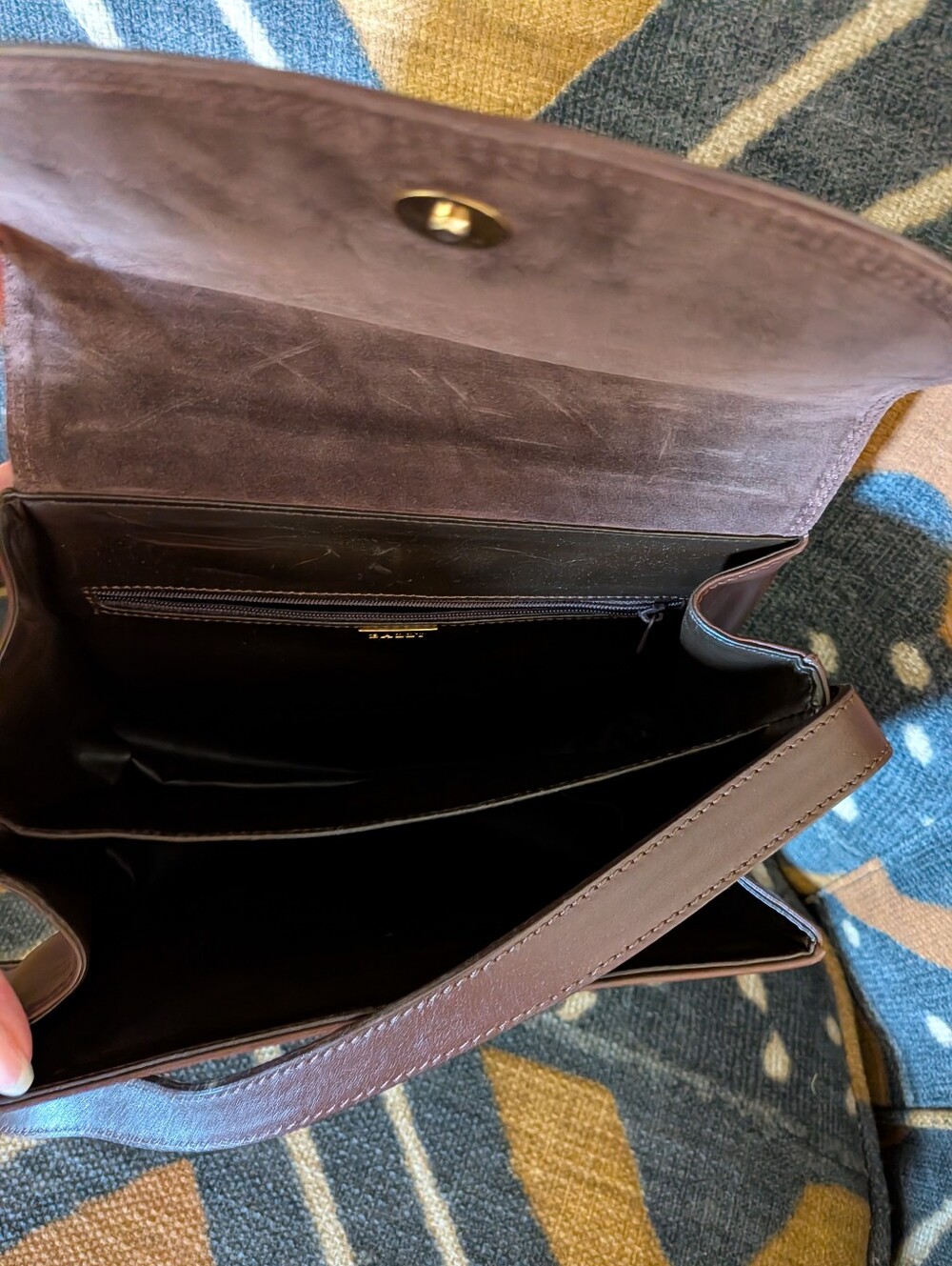 Sale🥳 Vintage BALLY Mini Mahogany Chocolate Leather Crossbody Flap Bag Italy - Picture 6 of 6